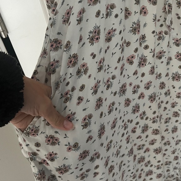 NWT The Drop Soft Pink Floral Pr Lined Midi tiered Dress - Size Small - Picture 3 of 12